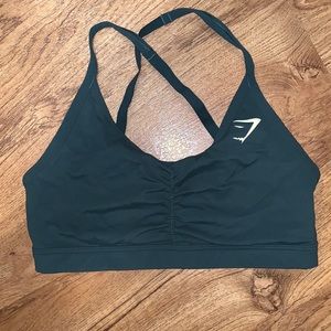 RUCHED TRAINING SPORTS BRA - Dark Green